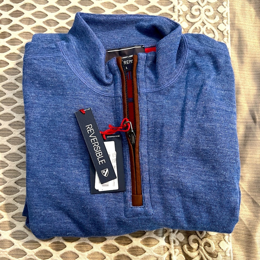 men’s sweater- new with that- reversible-